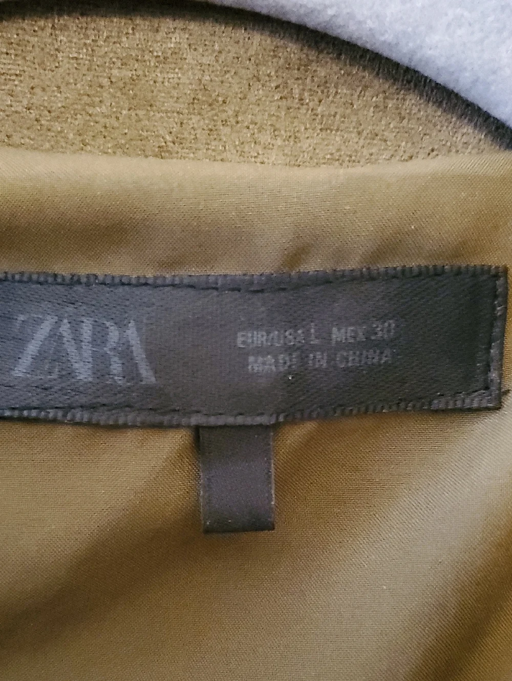 Zara Faux Suede Bomber Jacket In Green Size L